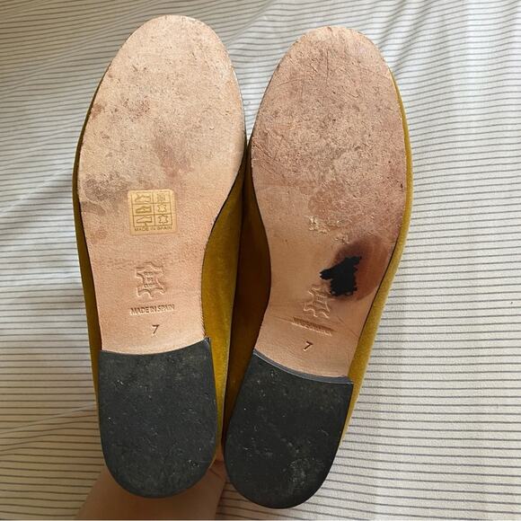 J. McLaughlin Velvet Loafer Mustard yellow slipper size 7 - Picture 6 of 6